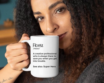 Personalisierte Floristen Tasse: Geschenk für Blumenladenbesitzer