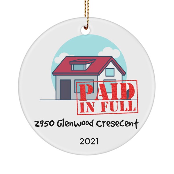 Mortgage Payoff Gift personalized Debt Free keep sake Ornament Pay off home Paid in full