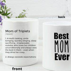 Triplet Mom Mug Mom Of Triplets Gift Mother&#39;s Day Gift Funny Personalized Mom Mug Toddler Mom Mug Motherhood Gift New Mom Gift