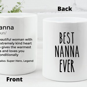 Nanna Mug gift Best Nana Ever coffee cup Personalized Gifts for Grandma Nanna Definition Nana Gift mug idea Nanna Christmas gift