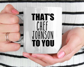 Personalized Chef Mug: Funny Gift for Cook, Custom Name