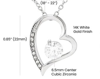Colar com Pingente de Coração de Cristal: Prata de Lei e Zircônia Cúbica