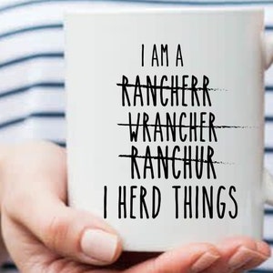 Rancher mug Personalized Gift for Rancher Best Rancher Ever Funny Rancher Gifts Cattle Herd Rancher life I herd that