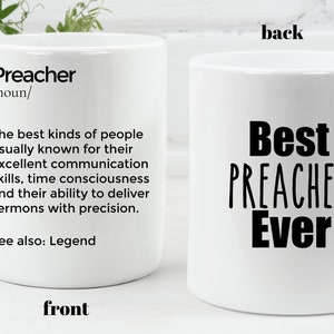 Taza de predicador regalo personalizado para predicador mejor pastor de todos los tiempos pastor regalo de agradecimiento pastores taza ministro dejando regalo taza ministerial