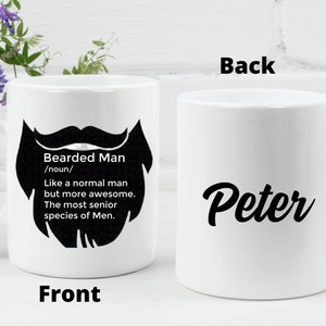 Bart Becher personalisierter Bart Becher für ihn Weihnachtstag Geschenk für Mann Geschenk für Papa Bart Geschenk für Mann