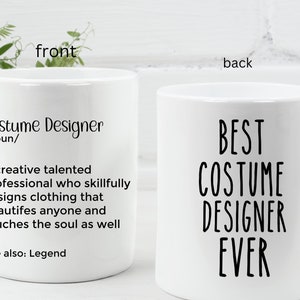 Costume Designer Mug Cadeau personnalisé pour Créateur de costumes Créateur de mode Cadeau d’appréciation Cadeau pour Costume de créateur de costumes Fabrication de tasse