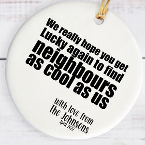 Neighbour Moving Away Gift Neighbour Ornament Neighbour Thank You Neighbor Gift Neighbor Leaving Gift