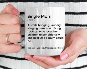 Single Mom Definition Tasse - personalisiertes Geschenk für Mama