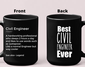 Taza de ingeniero civil, definición divertida, regalo personalizado