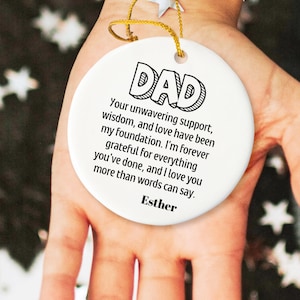 Personalized Dad Ornament: Ceramic Gift for Father&#39;s Day