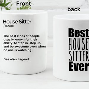 Tasse de gardienne de maison personnalisée Gardien de maison cadeau maison assise Idée cadeau d’appréciation Cadeau pour gardienne de maison