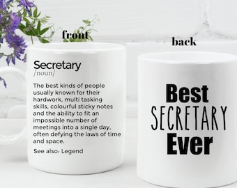 Personalisierte Sekretärin Tasse, Bürohelferin Geschenk