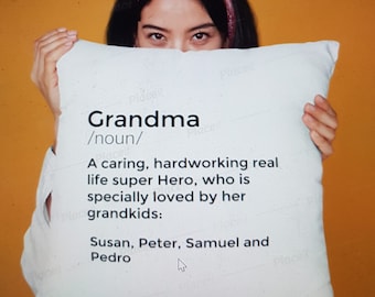 Personalized Grandma Pillow: Custom Grandkids Names Gift