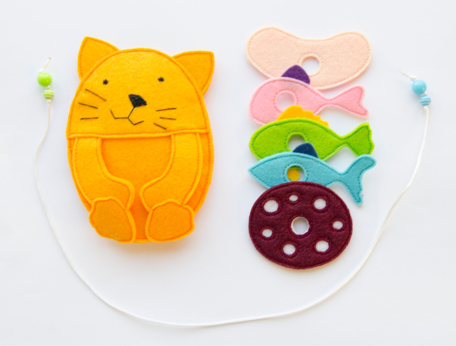 Felt cat hand toy and lacing PDF pattern and Tutorial Etsy