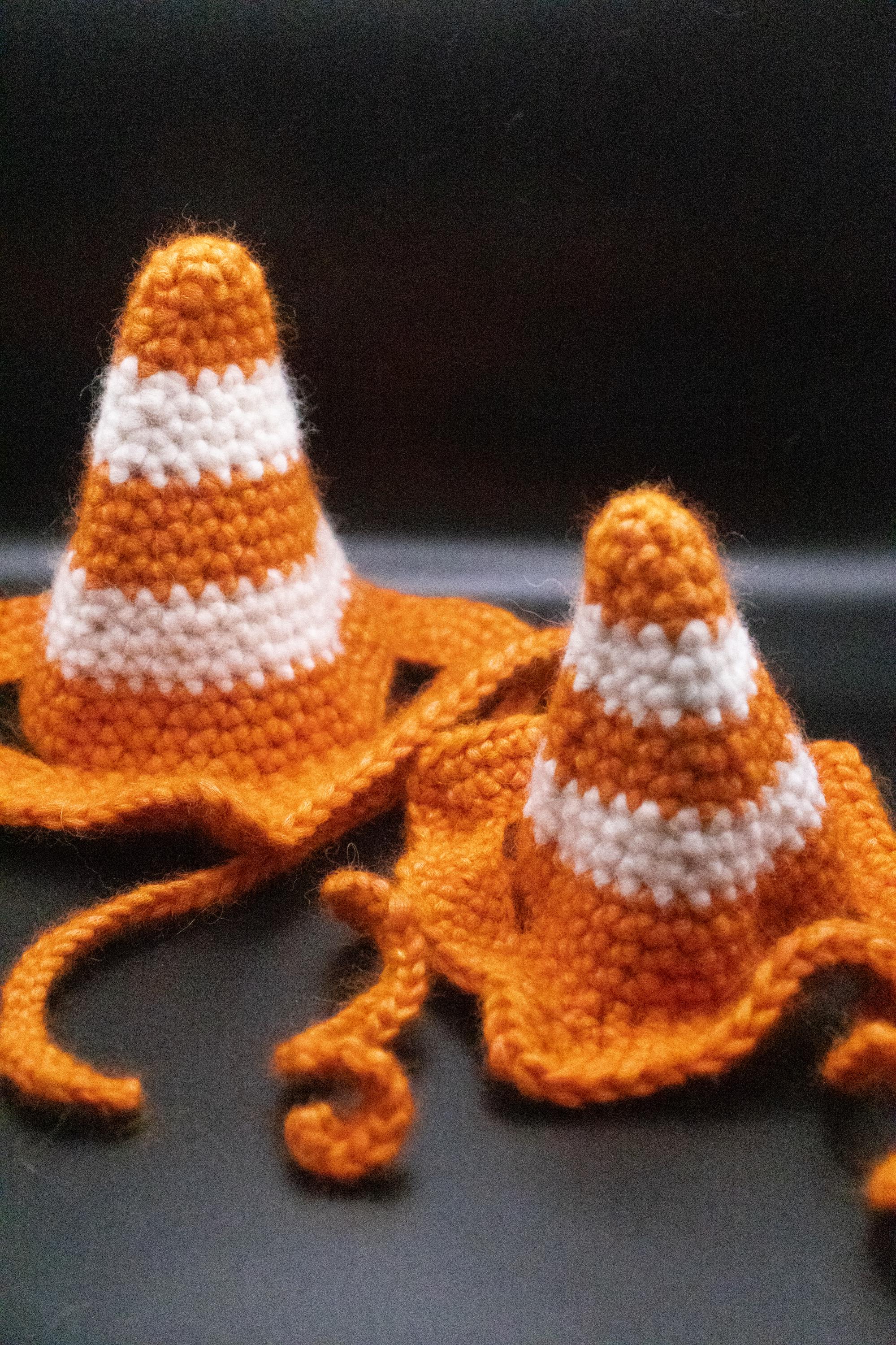 39 Dog Hat Crochet Patterns to Make for Photos, Gifts, and Festive Dress-Up 17 Crochet Traffic Cone Dog Hat