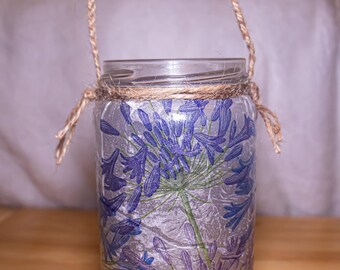 Lilac Flower Napkin Jars