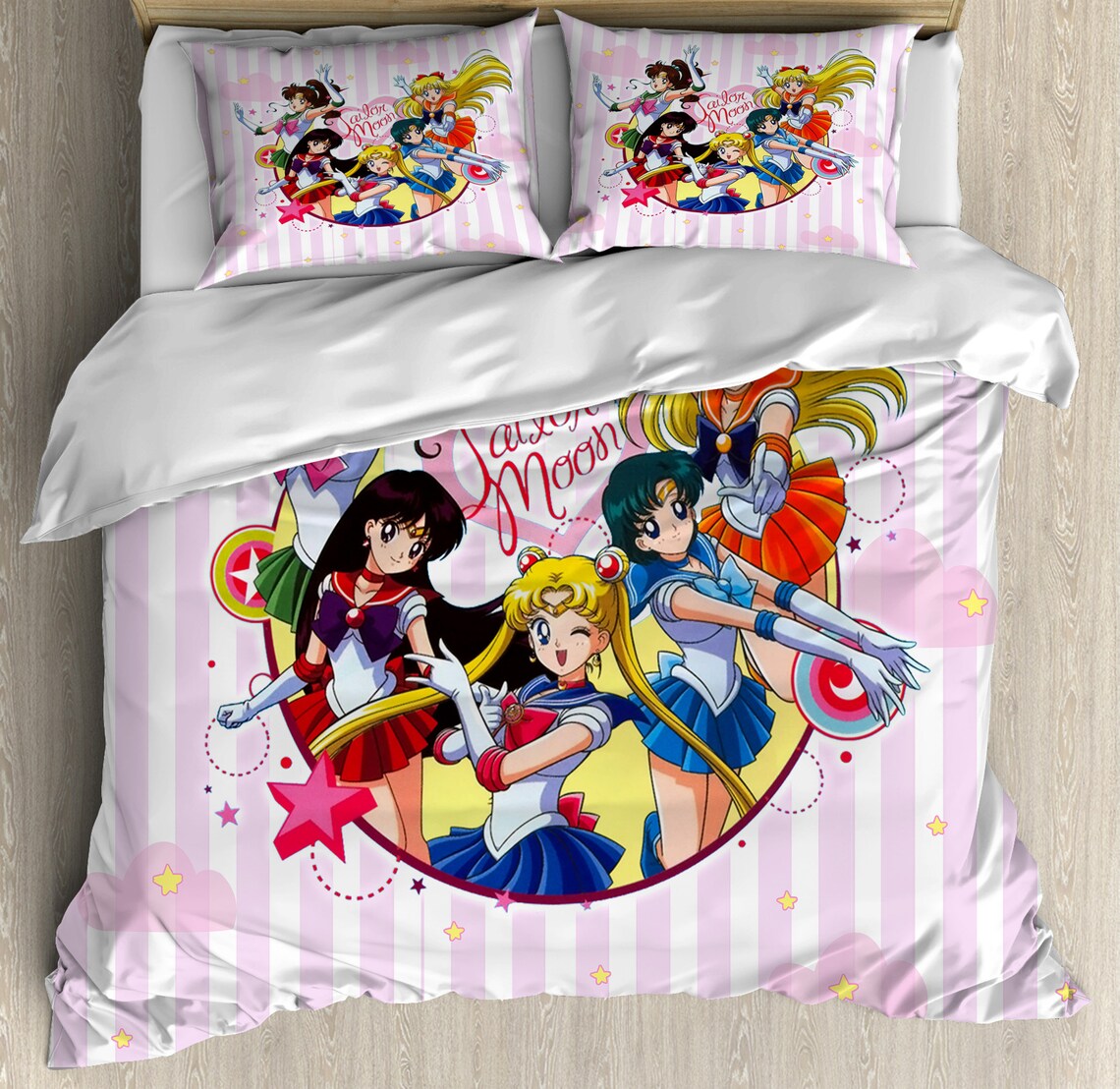Sailor Moon Cool Cute Bedding Set Sailor Moon Decor Sailor Etsy