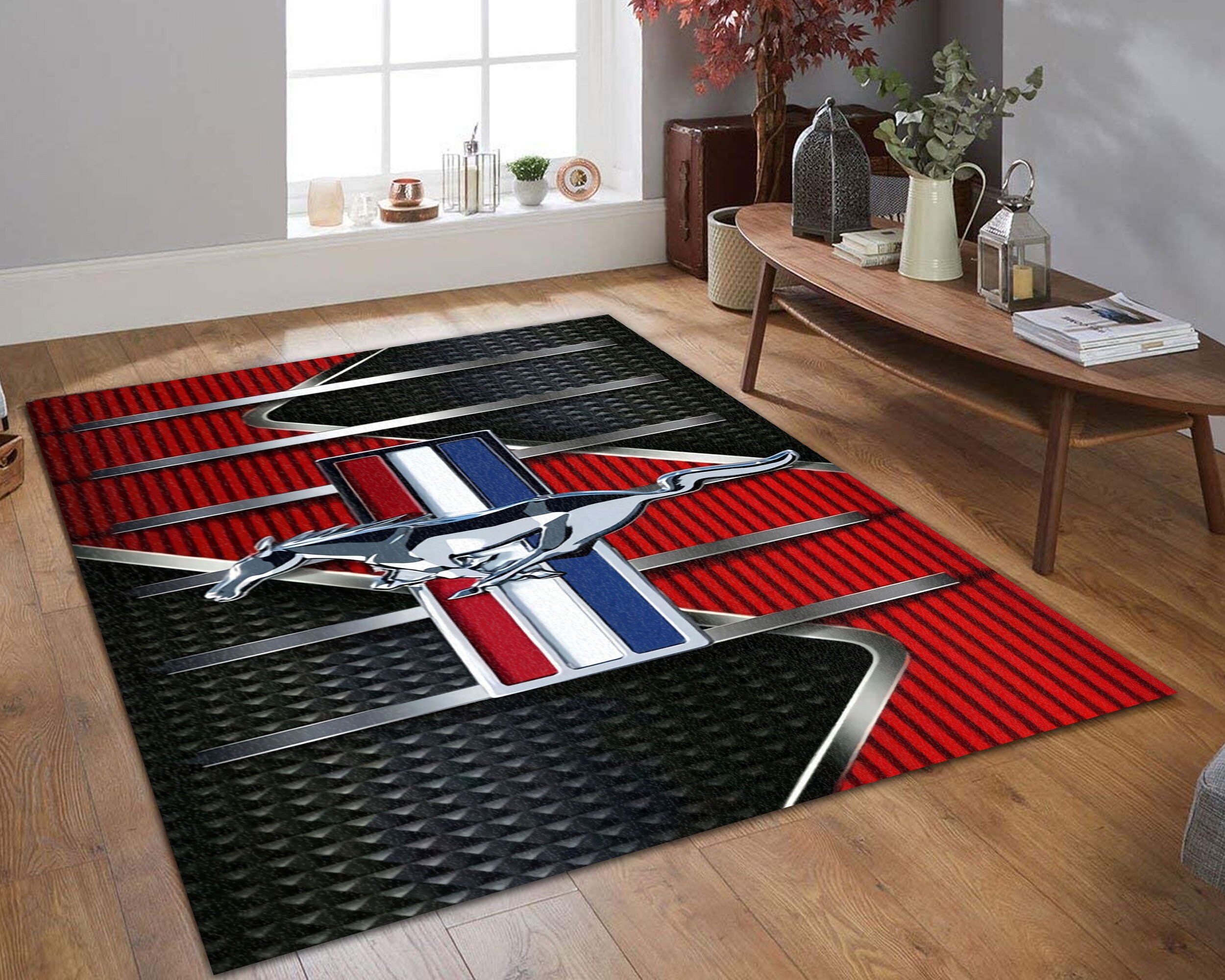 Ford Mustang Inspired Area Rug Garage Sign Office Or Etsy