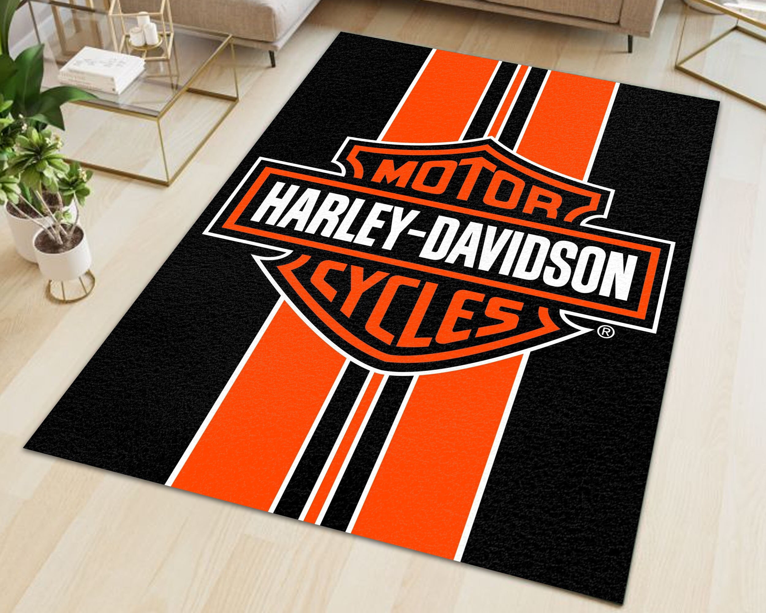 Harley Davidson Area Soft Rugs Bedroom Kitchen Living Room Etsy
