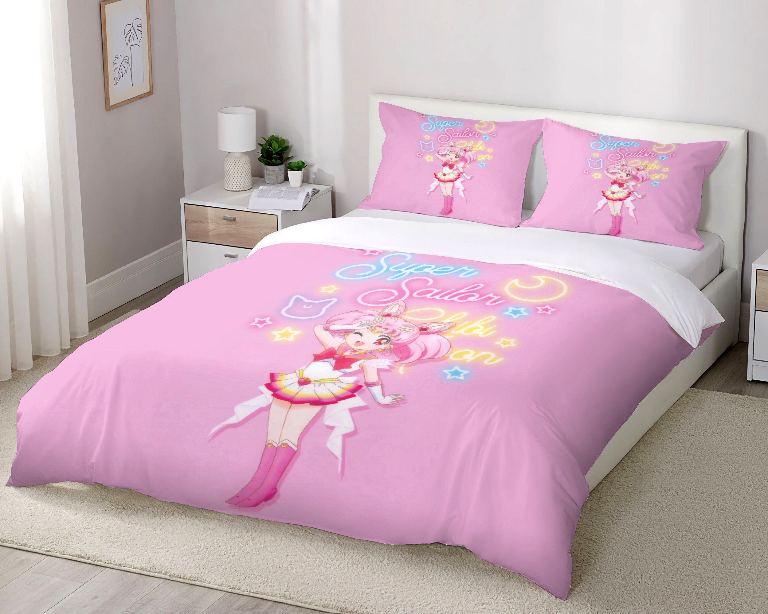 Sailor Moon Cool Cute Bedding Set Sailor Moon Decor Sailor Etsy