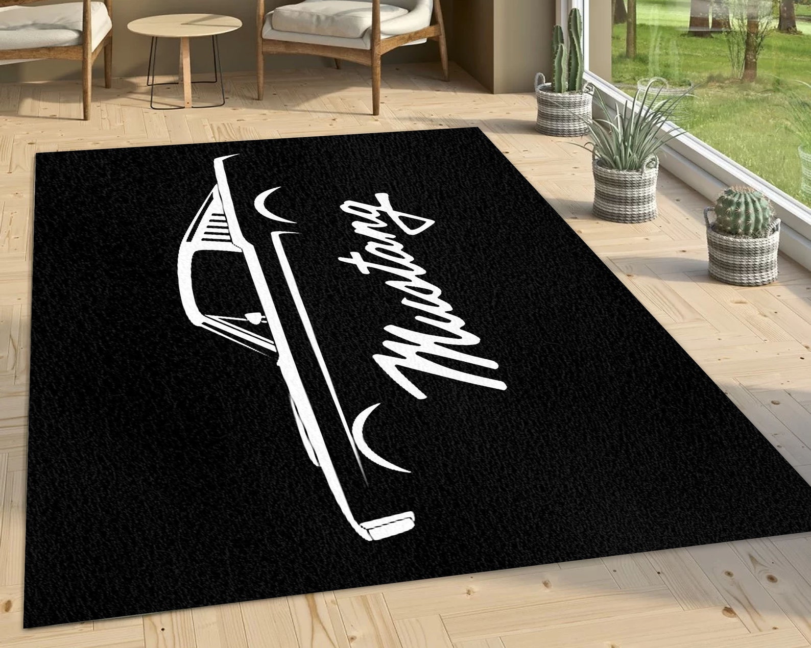 Ford Mustang Inspired Area Rug Garage Sign Office Or Etsy