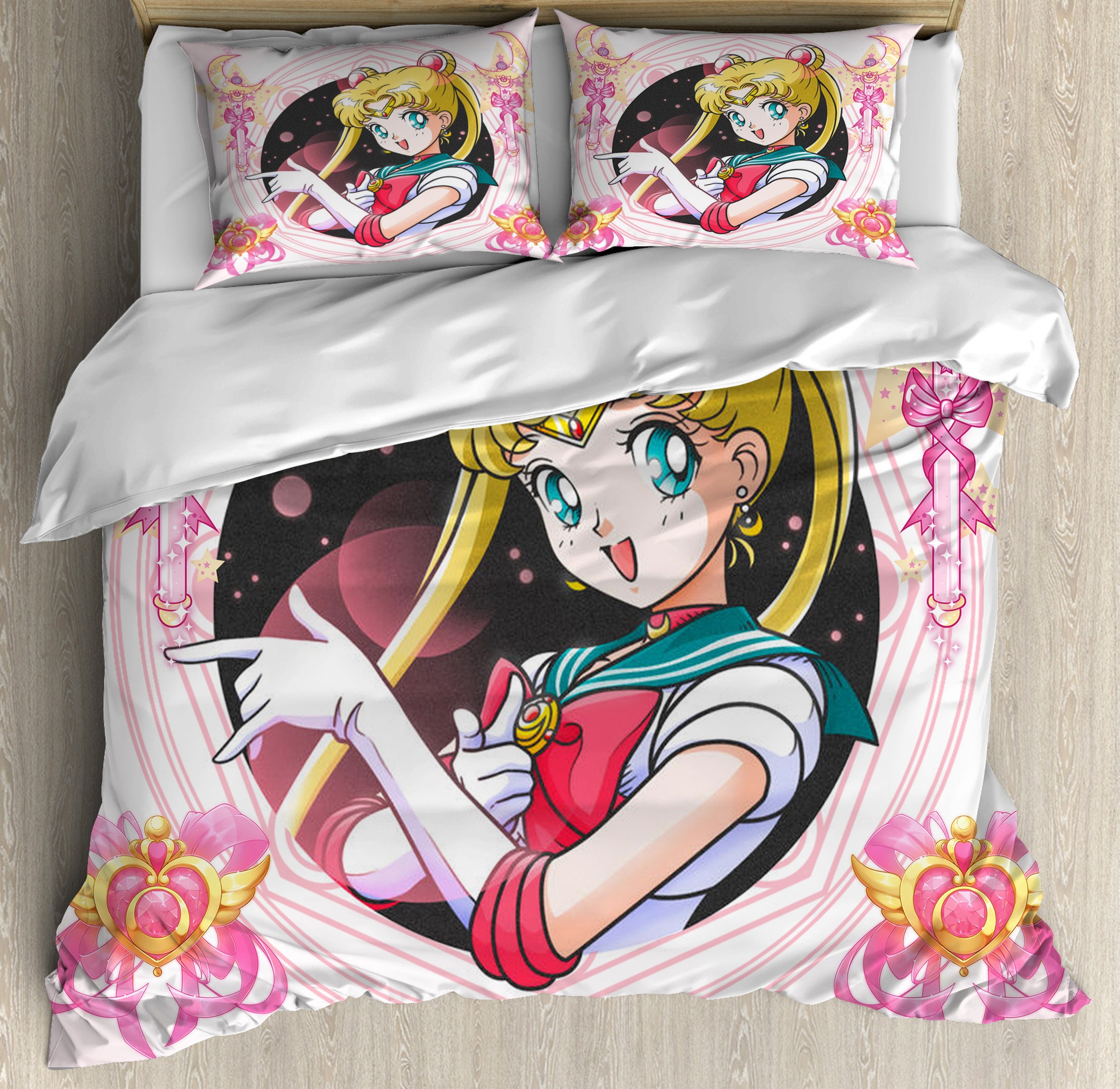 Sailor Moon Cool Cute Bedding Set Sailor Moon Decor Sailor Etsy