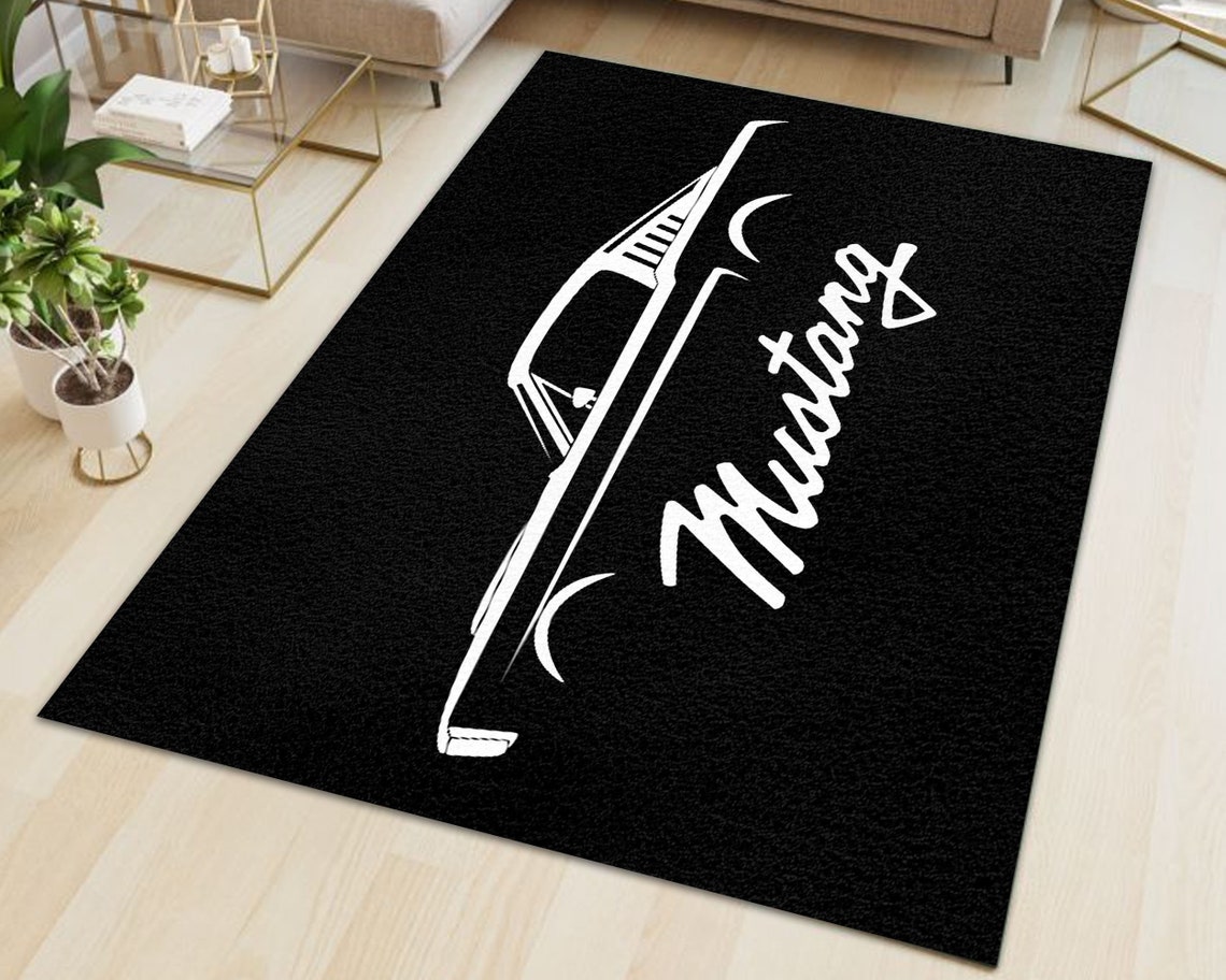 Ford Mustang Inspired Area Rug Garage Sign Office Or Etsy