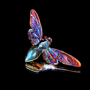 cicada pendant silver cicada necklace Real insect jewelry electroplated jewelry metal electroforming image 3