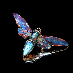 cicada pendant silver cicada necklace Real insect jewelry electroplated jewelry metal electroforming image 2