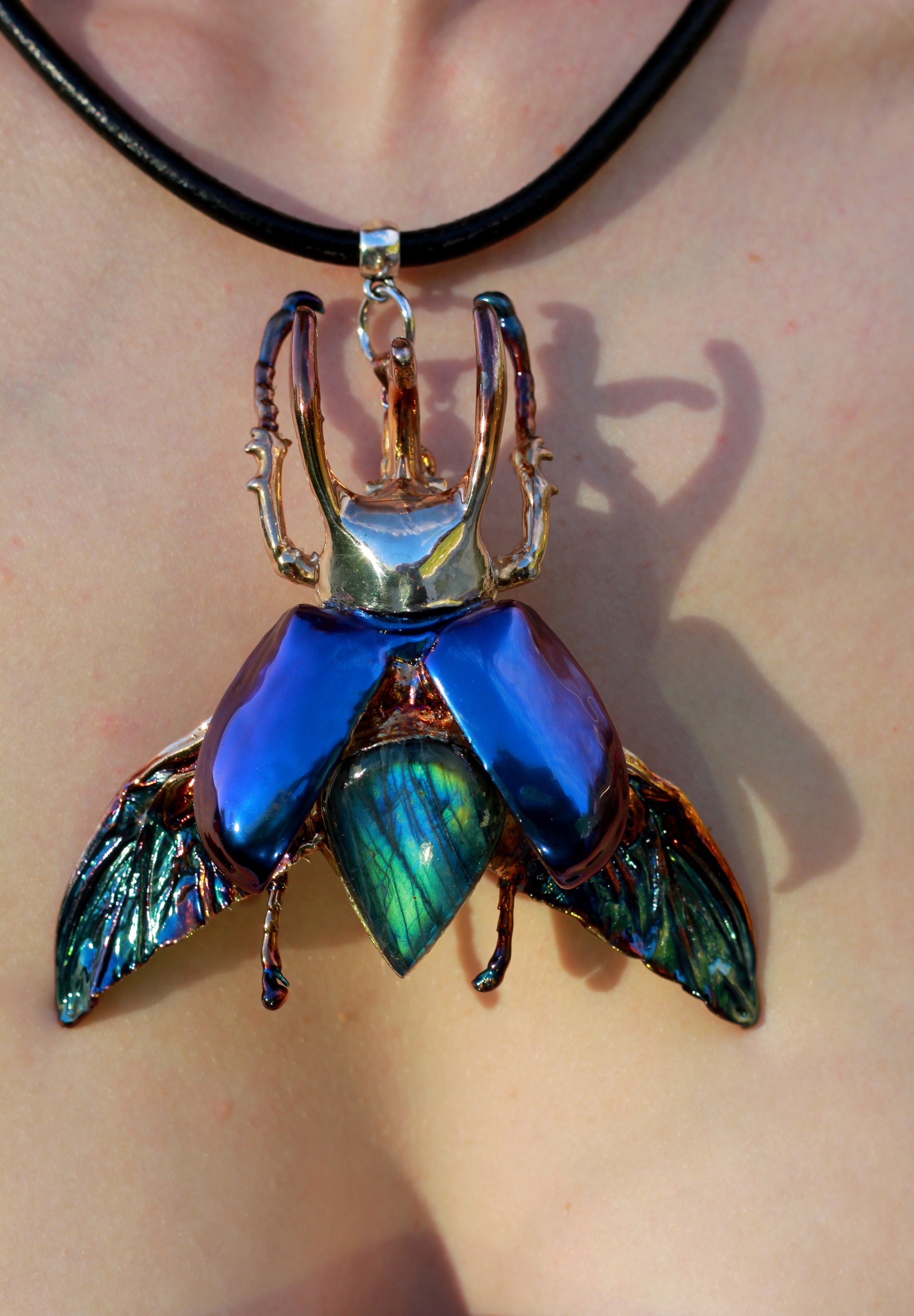 Silver Beetle Necklace / Bug Pendant / Insect Jewelry / Bug - Etsy UK