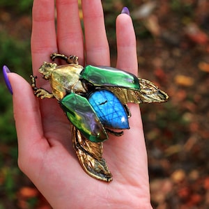 Silver beetle necklace / bug pendant / insect jewelry / bug necklace / Electroformed jewelry