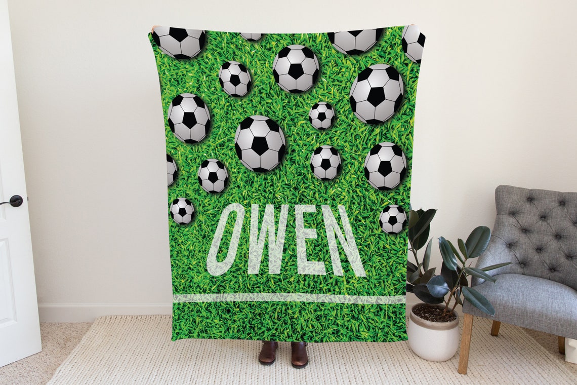 Soccer Blanket Personalized Football Sports Gift Blanket Etsy