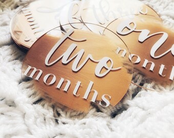 Acrylic Baby Monthly Milestone Cards | Milestone Disc