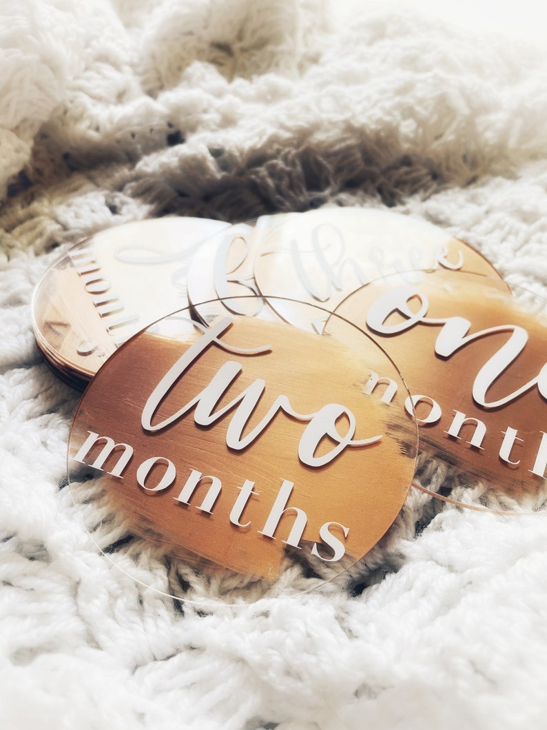 Acrylic Baby Monthly Milestone Cards | Milestone Disc - Etsy