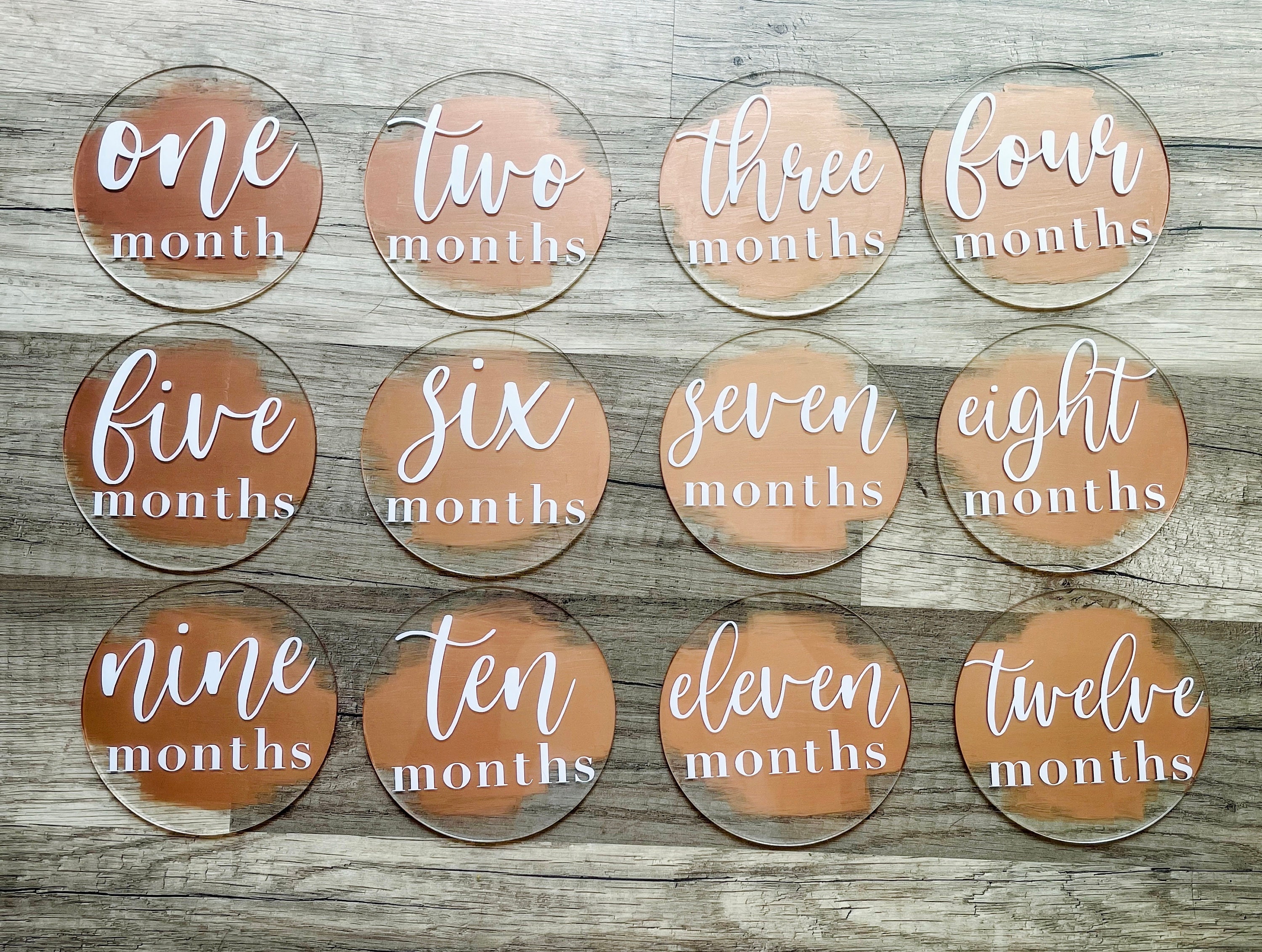 Acrylic Baby Monthly Milestone Cards | Milestone Disc - Etsy