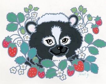 Skunk Nursery Print, Woodland Animal Wall Decor