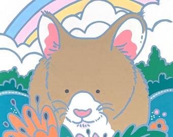 Cute Mouse Nursery Print, Cosmo Animal Art (5x7, 8x10, 11x14, 16x20)