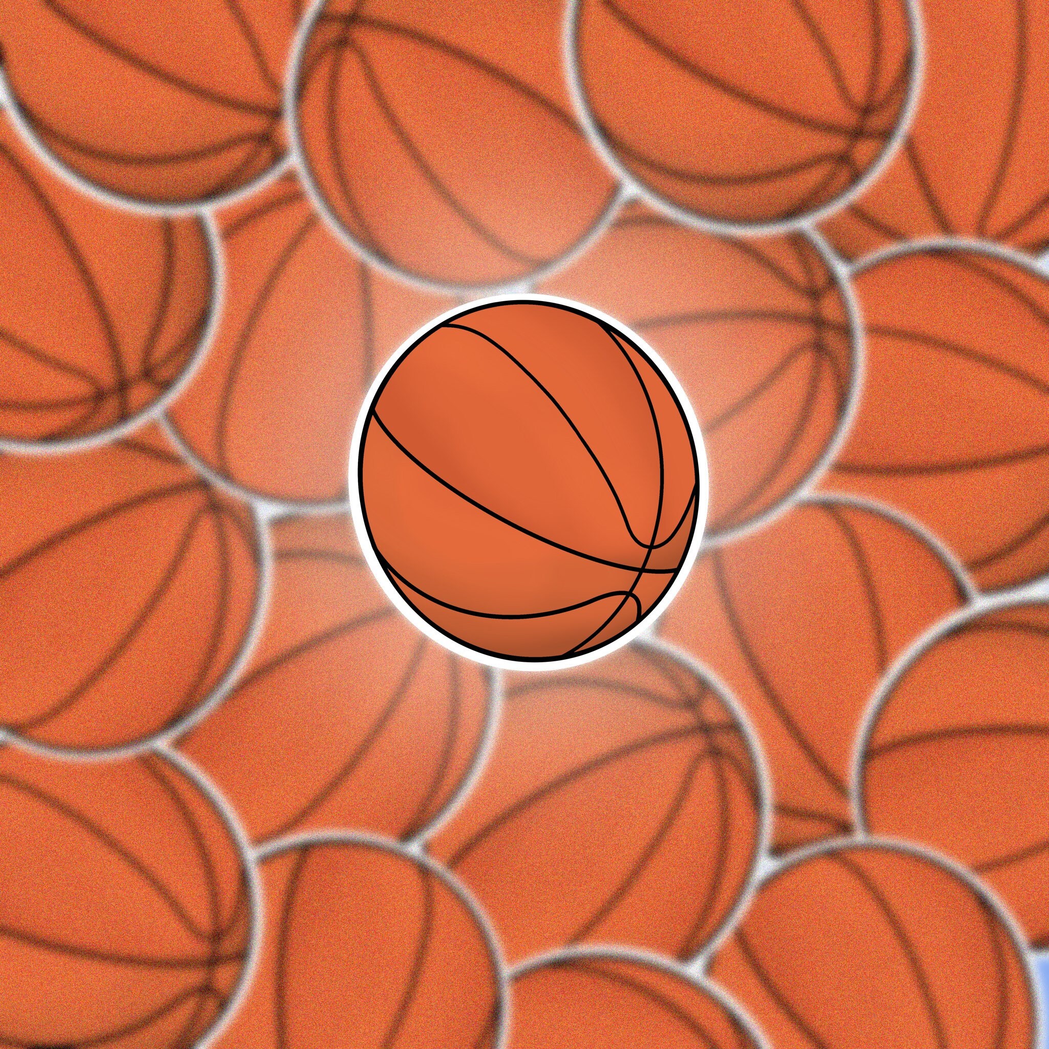 Basketball ball sticker Sport sticker Basketball Sticker Etsy