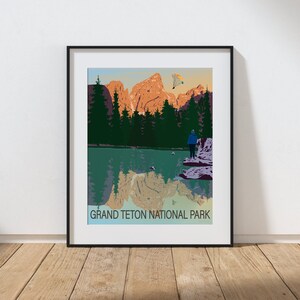 Grand Teton Nationalpark 16 x 20 Reise Poster