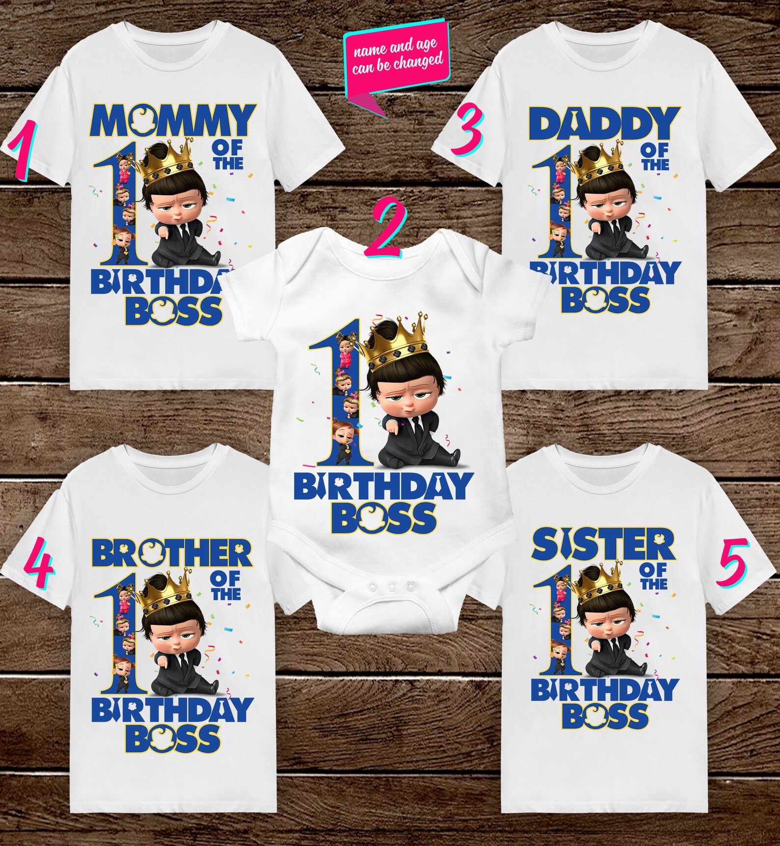 Personalized Baby Boss Birthday Shirt Birthday Family Baby Etsy