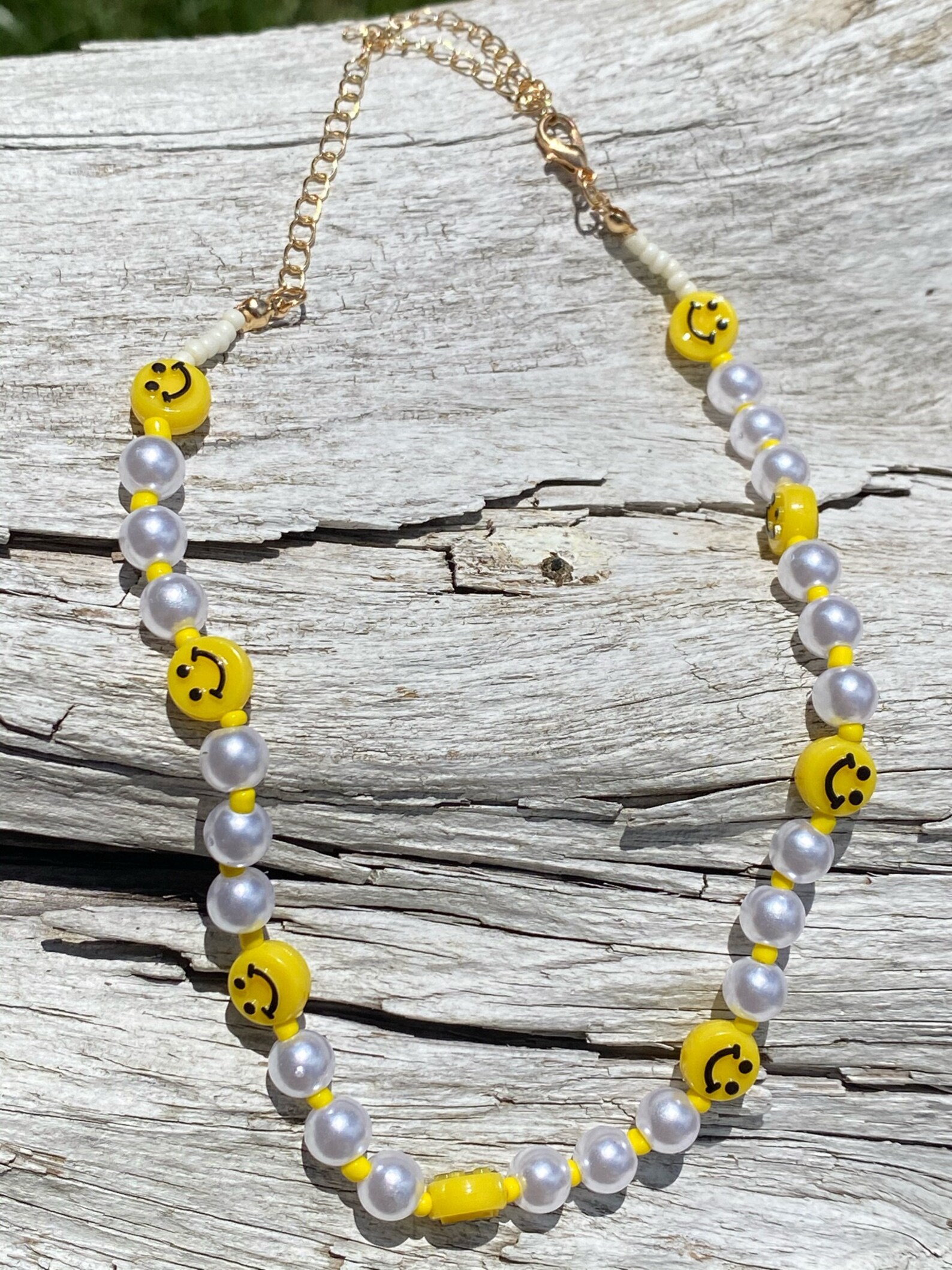 Smiley face pearl necklace smile face jewelry pearl Etsy