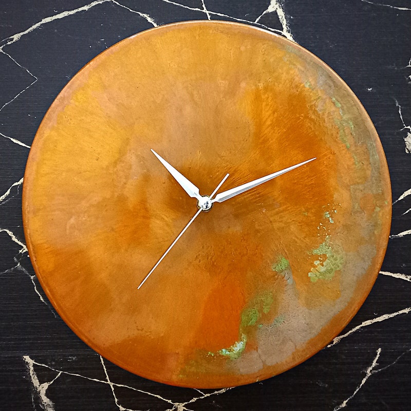 Orange Clock - Etsy