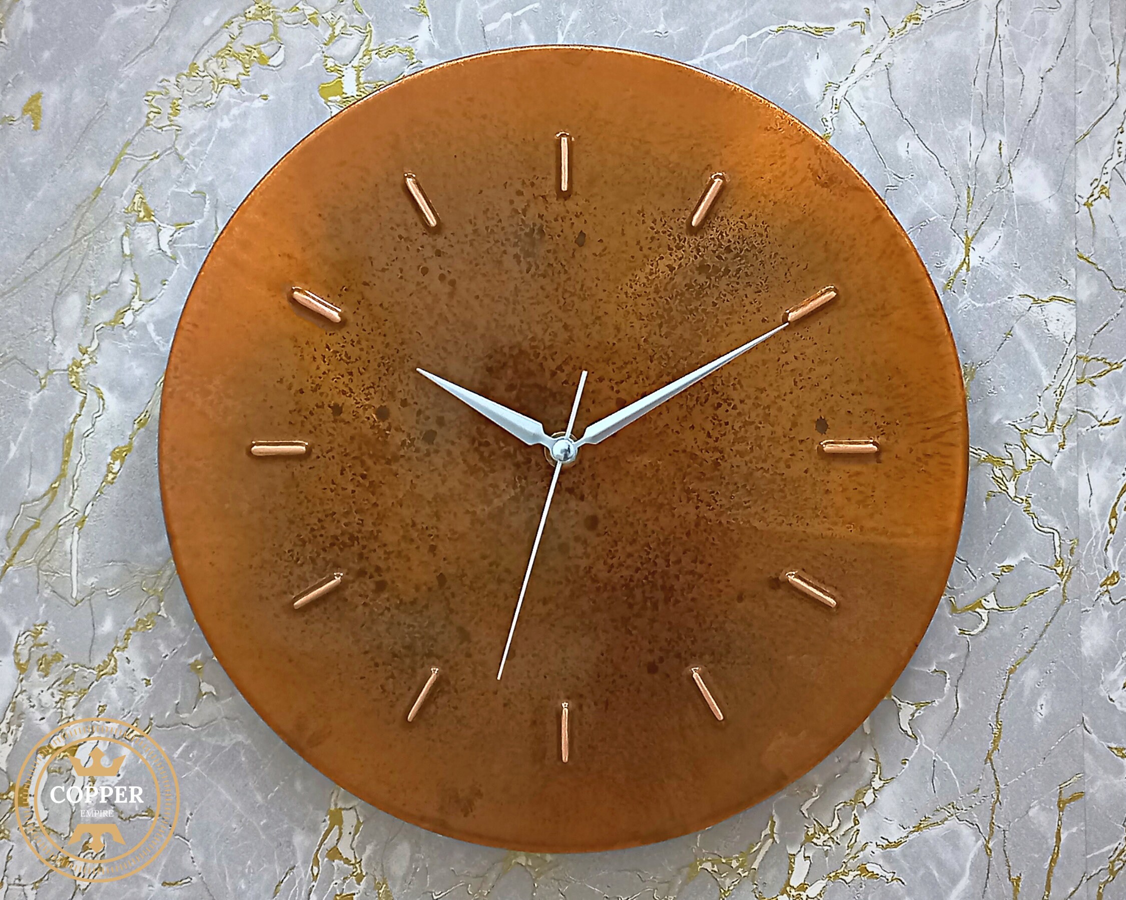 Retro Wall Clock, Industrial Wall Clock, Silent Wall Clock, Copper Wall