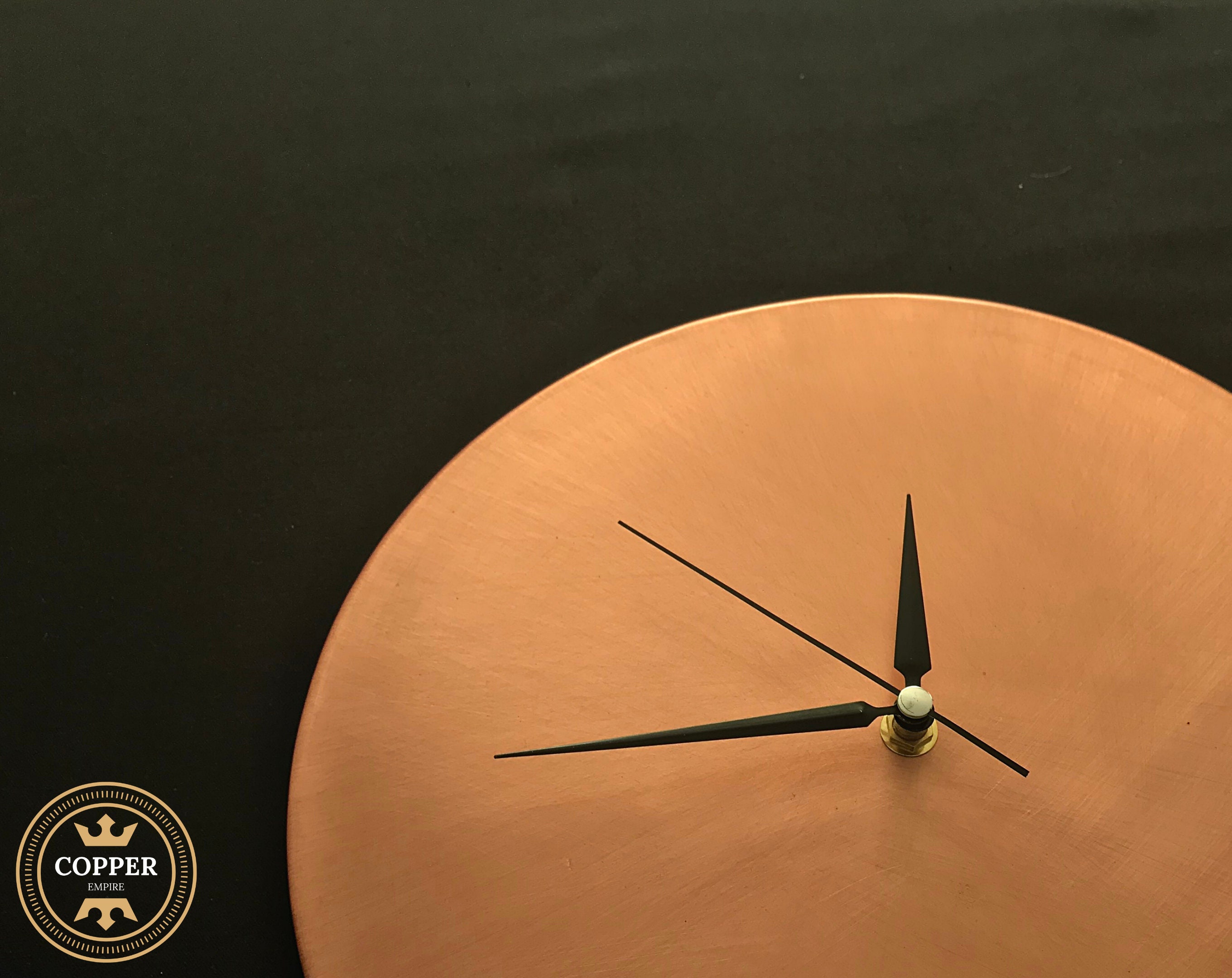 Minimalist Copper Wall Clock Unique, Handmade Modern Smooth Copper Wall