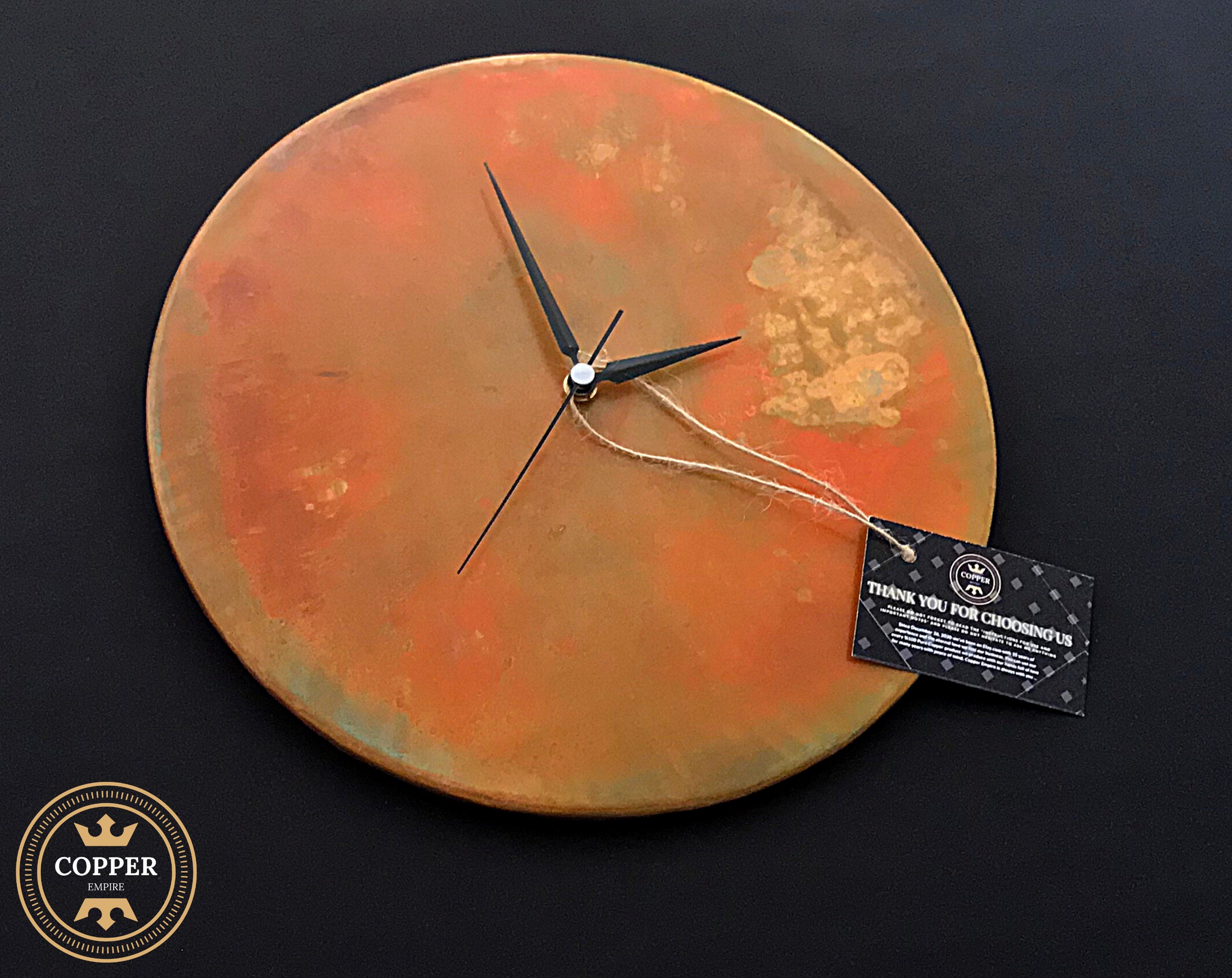 Rusted Pure Copper Wall Clock Minimalist Unique Wall Hung Etsy