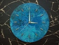 Blue Patina Copper Wall Clock: Rustic Farmhouse Decor