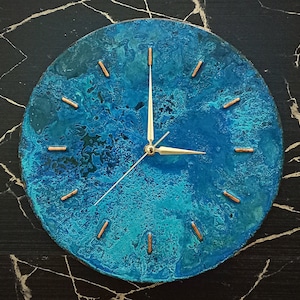 Blue Patina Rustic Copper Wall Clock, Unique Wall Clocks for Farmhouse, Metal Clock for Wall Decor, Anniversary Gift, Housewarming Gift