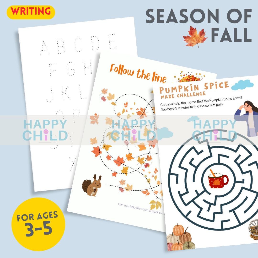 Fall-themed Writing Activity Set for Kids Fun and Engaging Writing ...
