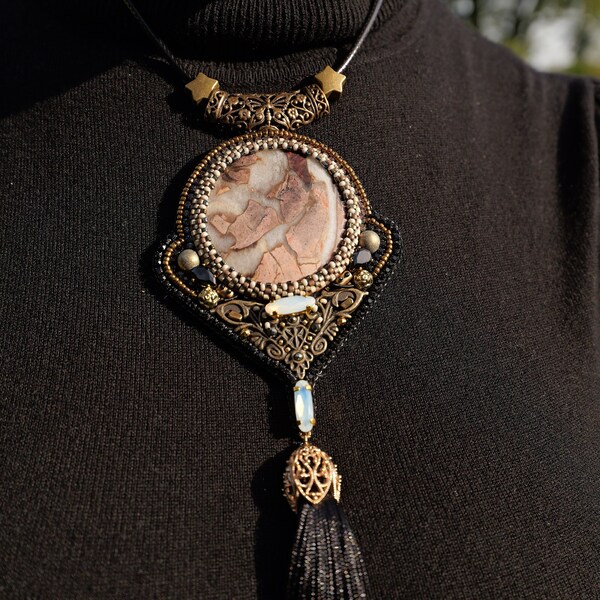 Handmade pendant with tassel