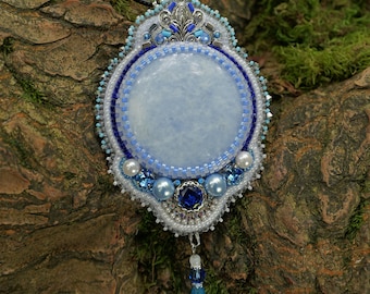 Handmade pendant with blue Calcite